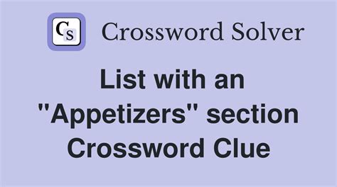 share as an appetizer crossword clue|share as an appetizer.